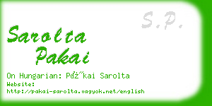 sarolta pakai business card